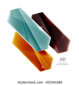 Blank colorful glossy arrow stripes for text. Vector universal presentation element or background template