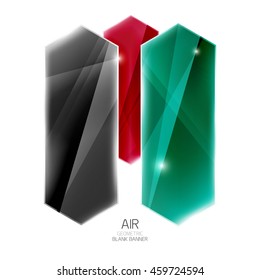 Blank colorful glossy arrow stripes for text. Vector universal presentation element or background template