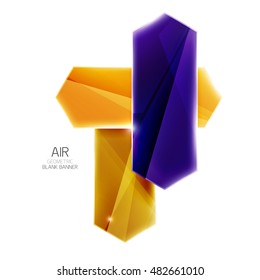 Blank colorful glossy arrow stripes for text. Vector universal presentation element or background template