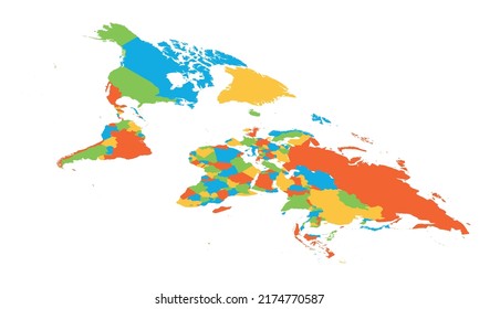 Blank colorful map of World