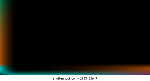 unscharfer Bürohintergrund. mehrfarbiger unscharfer Hintergrund. Rainbow Modern Design Hintergrund. Kreative horizontale Linien, Hintergrund. Dunkler schwarzer Vektorgrafik. Neon Rainbow Smooth Surface Illustration.