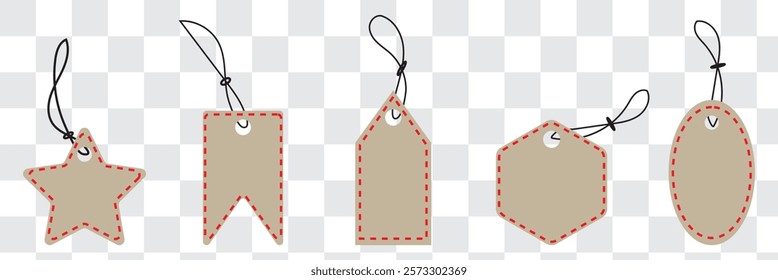 Blank colorful paper price tags or gift tags in different shapes. Price tag collection. Paper labels set. Set of sale tags and labels. Vector illustration.