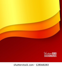 Blank colorful paper sheets. Vector illustration, contains transparencies, gradients and effects.