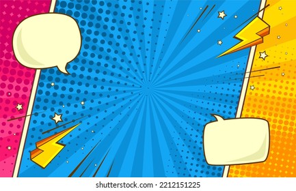 Blank colorful pop art comic background