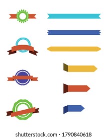 blank colorful ribbons with copy space on white background