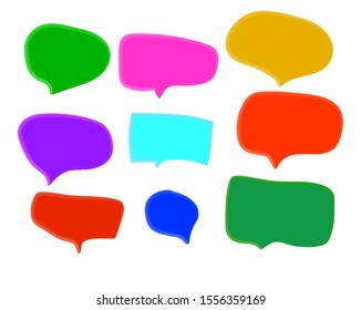Blank of colorful speech bubble design on white background.Hand drawn vector.