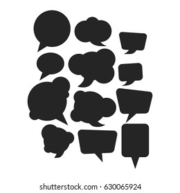 Blank and colorful speech bubbles