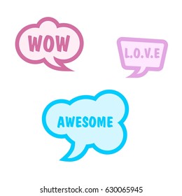 Blank and colorful speech bubbles