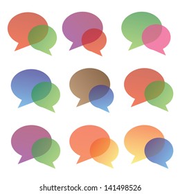 Blank colorful speech bubbles,vector