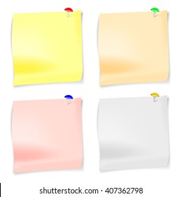 Blank Colorful Sticky Notes isolated on white