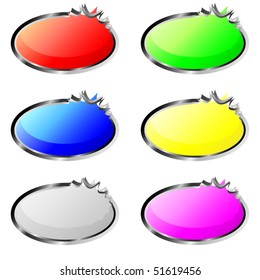 Blank colorful vector buttons