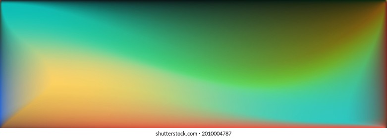 Blank Colorful Wavy Gradient Mesh. Dark  Rainbow Trendy Background. Sea Multicolor Wavy Gradient Mesh. Water Ocean Color Smooth Surface Illustration. Natural Vivid Horizontal Lines Backdrop.