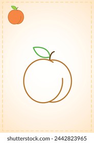blank coloring page peach fruits vegetables color layout illustration
