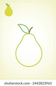 blank coloring page pear fruit vegetables color layout illustration