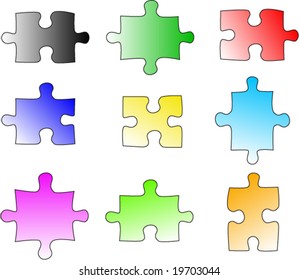 Blank Color Puzzle Pieces Jpg Stock Illustration 34724746 | Shutterstock