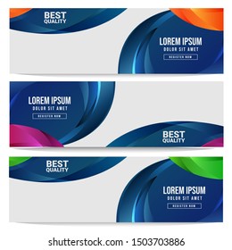 Blank coloured banner template vcetor