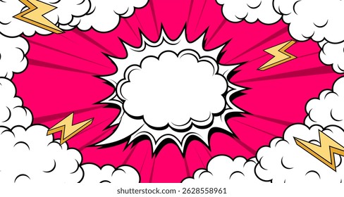 Blank comic abstract pop art background