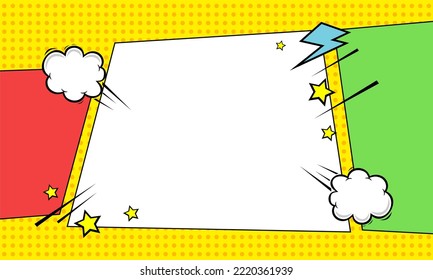 Diseño de marco de fondo de comic en blanco