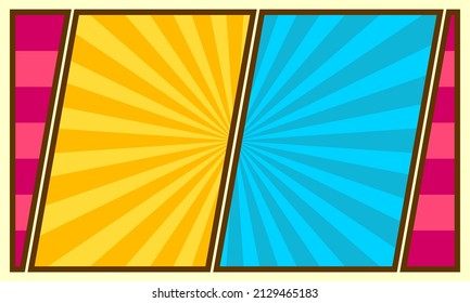Blank comic background in pop art style