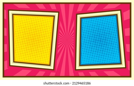 Blank comic background in pop art style