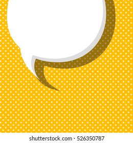 Blank comic balloon template. Clear comic yellow speech bubbles halftone dot background style pop art. Comic text dialog empty cloud pop art. Creative idea conversation background sketch explosion