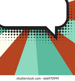 Blank comic balloon template. Clear comics colorful speech bubbles halftone dot background style pop art. Text dialog empty cloud creative idea conversation pattern sketch explosion.