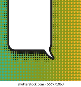 Blank comic balloon template. Clear comics colorful speech bubbles halftone dot background style pop art. Text dialog empty cloud creative idea conversation pattern sketch explosion.