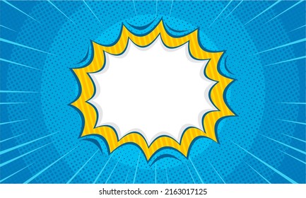 Blank comic blue background with speech bubble