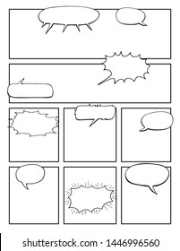 Blank Comic Book, page template to create comics with speech bubbles