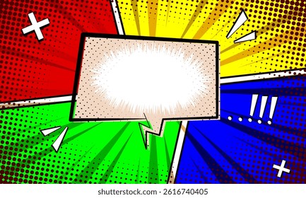Blank Comic books dialog bubble pop art frame background isolated