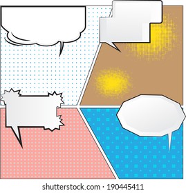 Blank comic bubble speech in pop art style, comic book, comic strip 