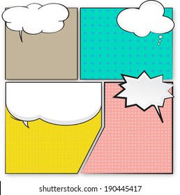 Blank comic bubble speech in pop art style, comic book, comic strip 
