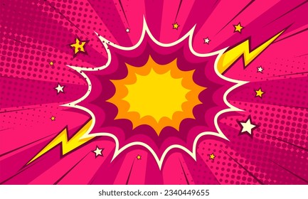 Blank comic burst pink background