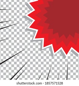 explosión de cómic en blanco. burbuja de habla roja. 