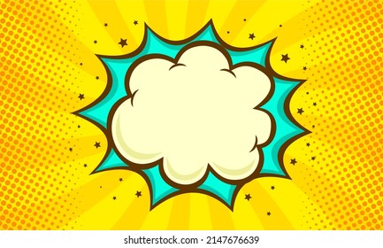 Blank comic cartoon background with cloud