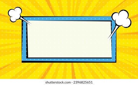 Blank comic cartoon background design. empty dialog halftone background. comic book style