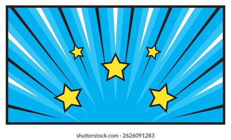Blank comic cartoon background. empty dialog background. Comic background cartoon style. with stars
