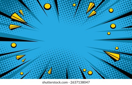 Blank comic cartoon background with thunder lightning. empty dialog background thunder lightning. Comic background cartoon style. vector illustration