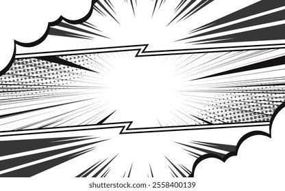 Blank comic cartoon frame background template