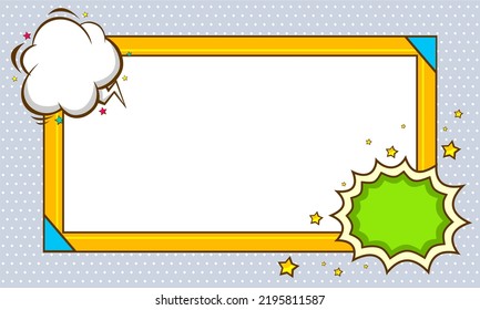 Blank Comic Cartoon Frame Template Background