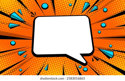 Blank comic cartoon orange background with thunder lightning. empty dialog background thunder lightning. Comic background cartoon style. vector illustration