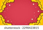 Blank comic cartoon pop art background with cloud and star illustration