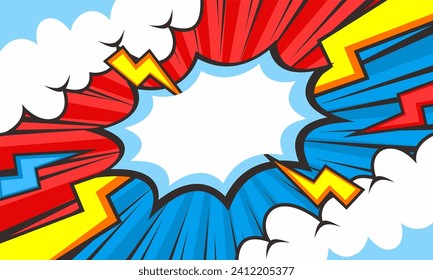 Blank comic cartoon pop art background template. vector illustration