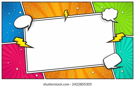 Blank comic cartoon scene page frame background design