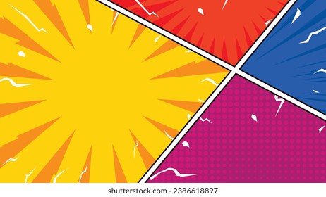 Blank comic cartoon scene template thumbnail background
