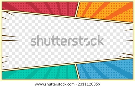 Blank comic cartoon scene template thumbnail background