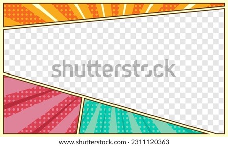 Blank comic cartoon scene template thumbnail background