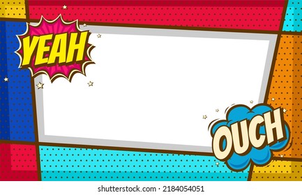 Blank comic cartoon template background