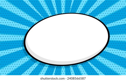 Blank comic cartoon template blue background