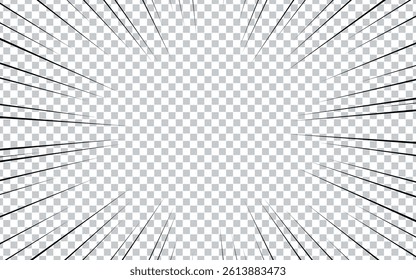 Blank comic cartoon template with transparent background. Vector illustration